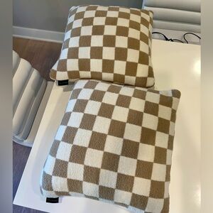 2 Checkered Accent Pillows